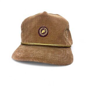 Vintage Duckster Corduroy Strapback Hat Acorn Patch Rope Cap Made USA 80s 90s